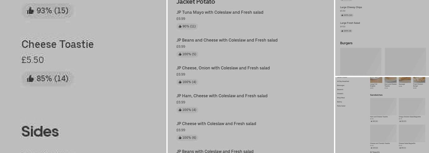 The Garden cafe Menu