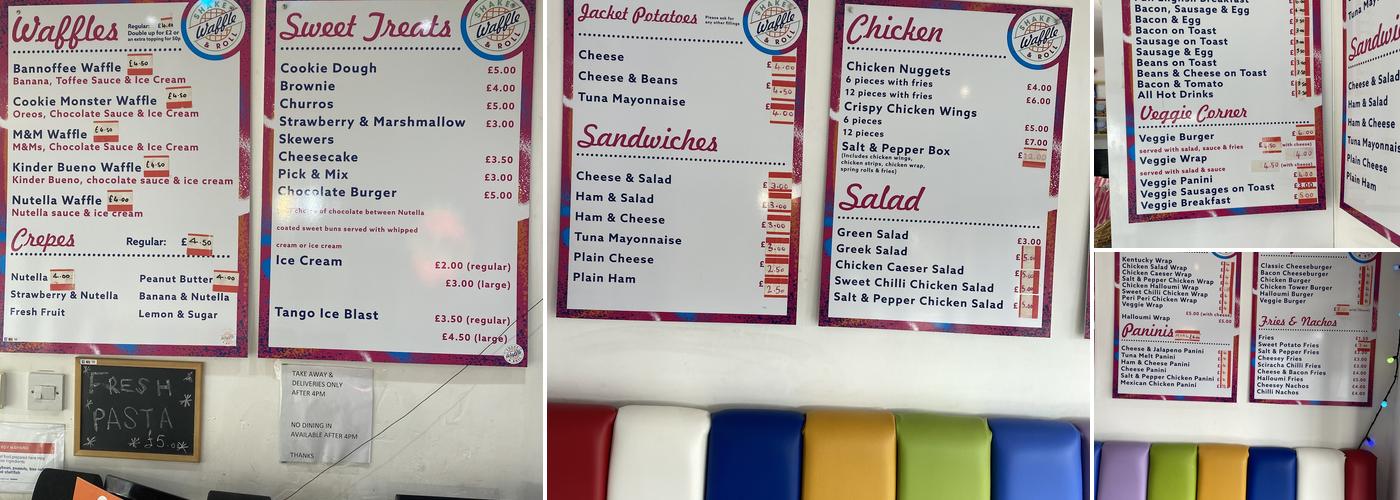 Shake Waffle & Roll Menu