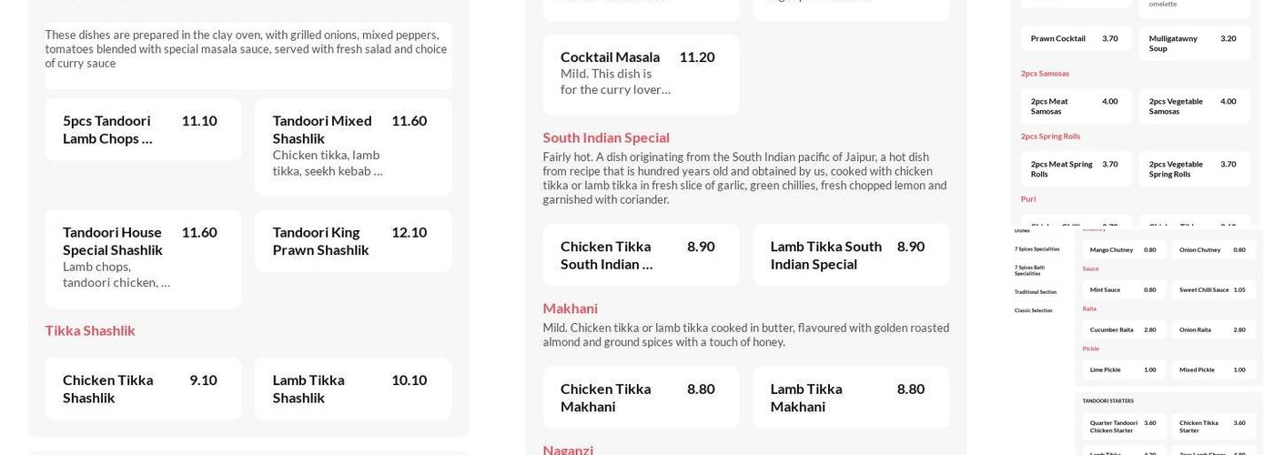 7 Spices Menu
