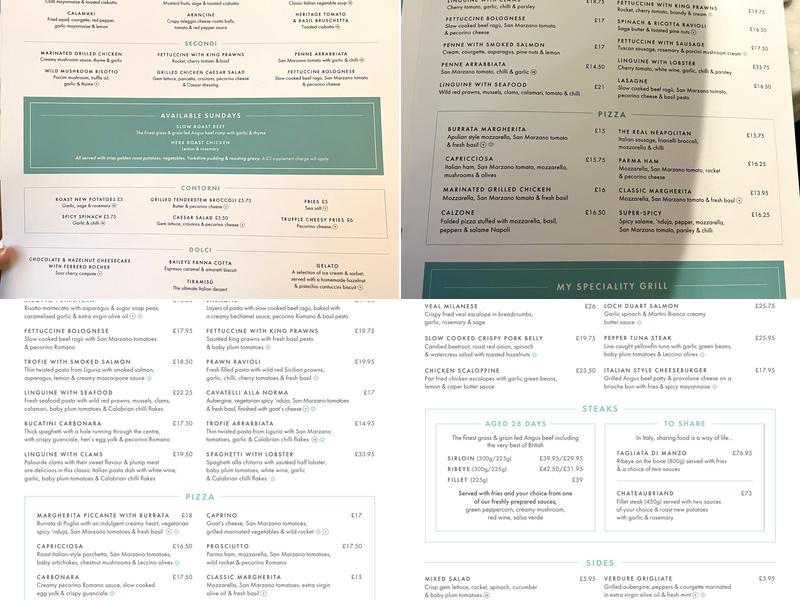 Gino D'Acampo Liverpool Menu