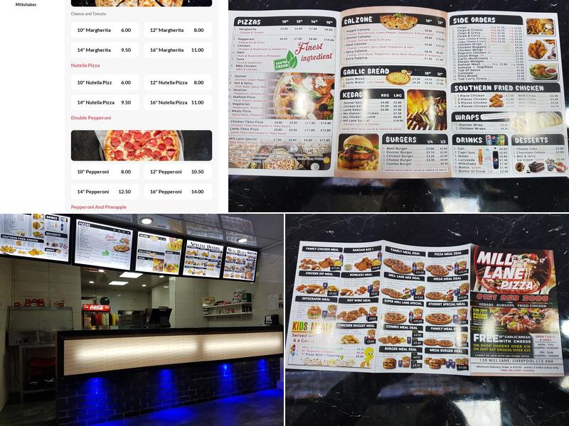 Mill Lane Pizza Menu