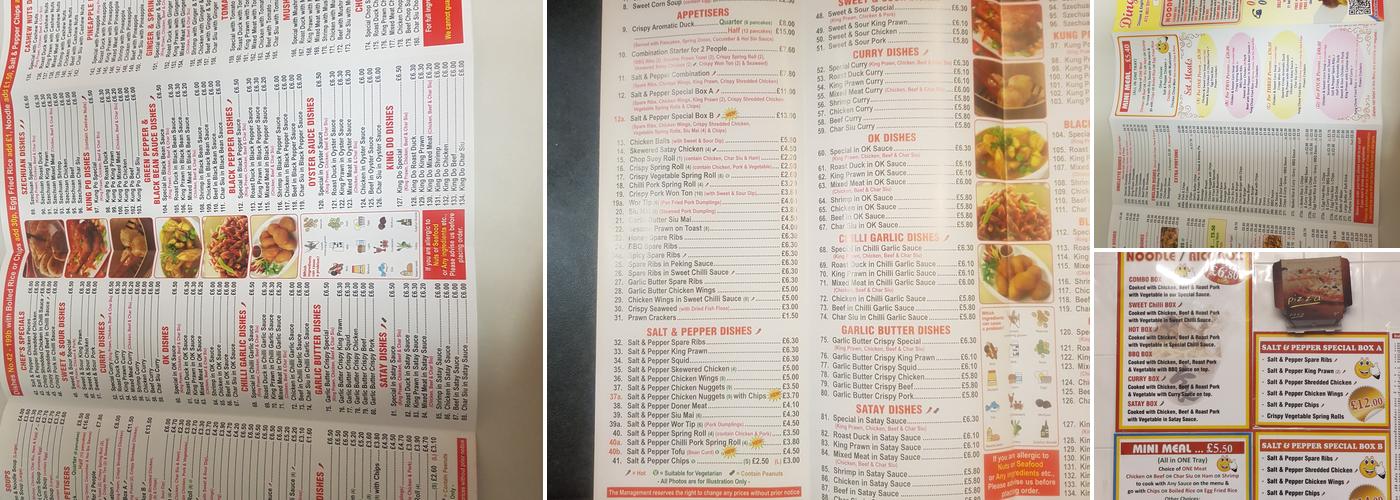 Dingle Takeaway - Restaurant Quality Menu