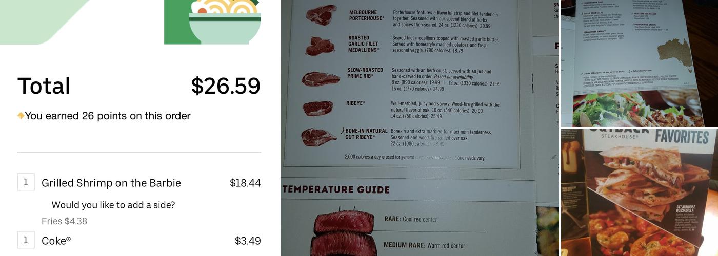 Outback Steakhouse Menu