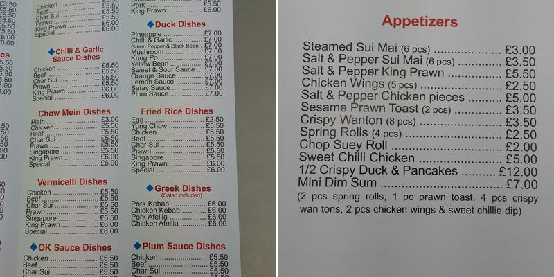 Andy's Fish and Chips Menu