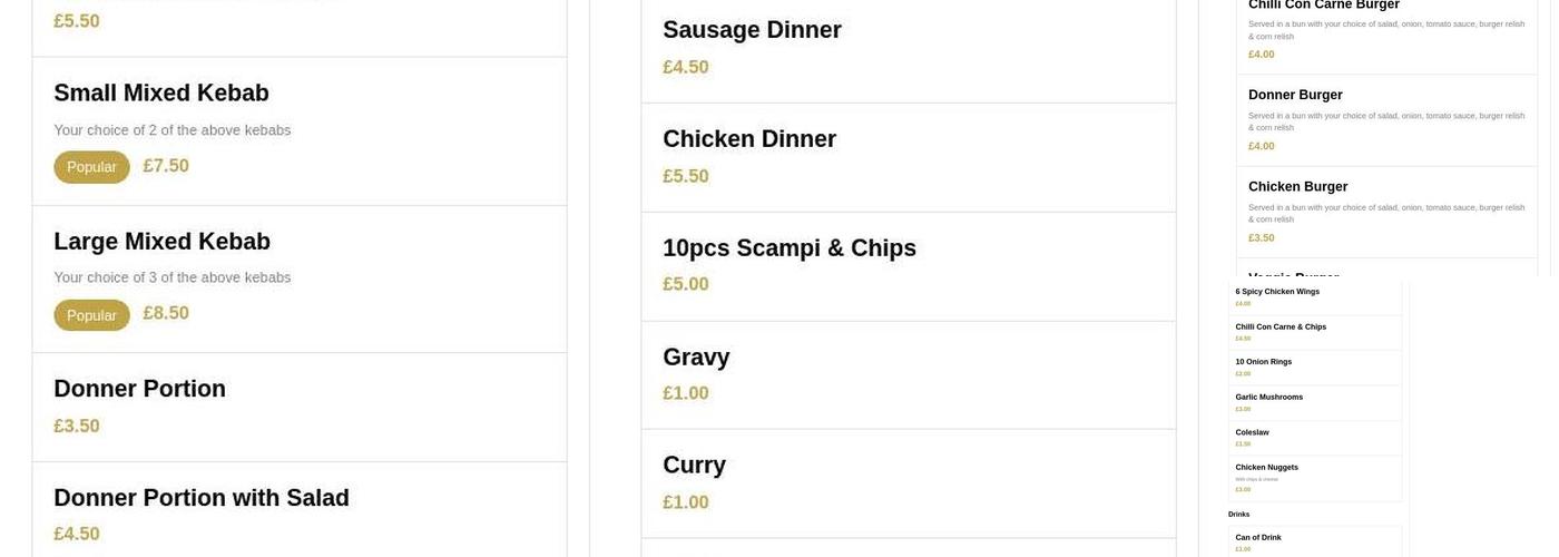 New Brighton Pizza & Kebab House Menu