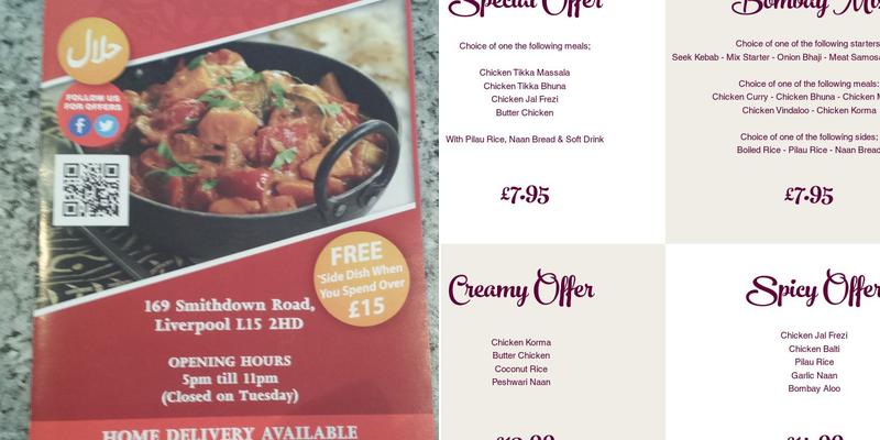 Nasema Indian Takeaway Menu