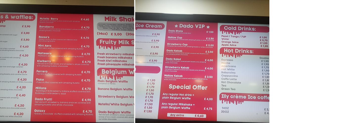Choco Dado - County Road Menu