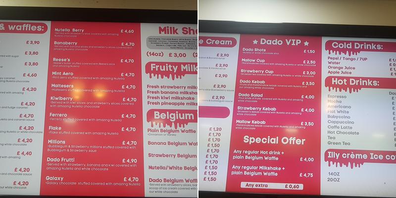 Choco Dado - County Road Menu