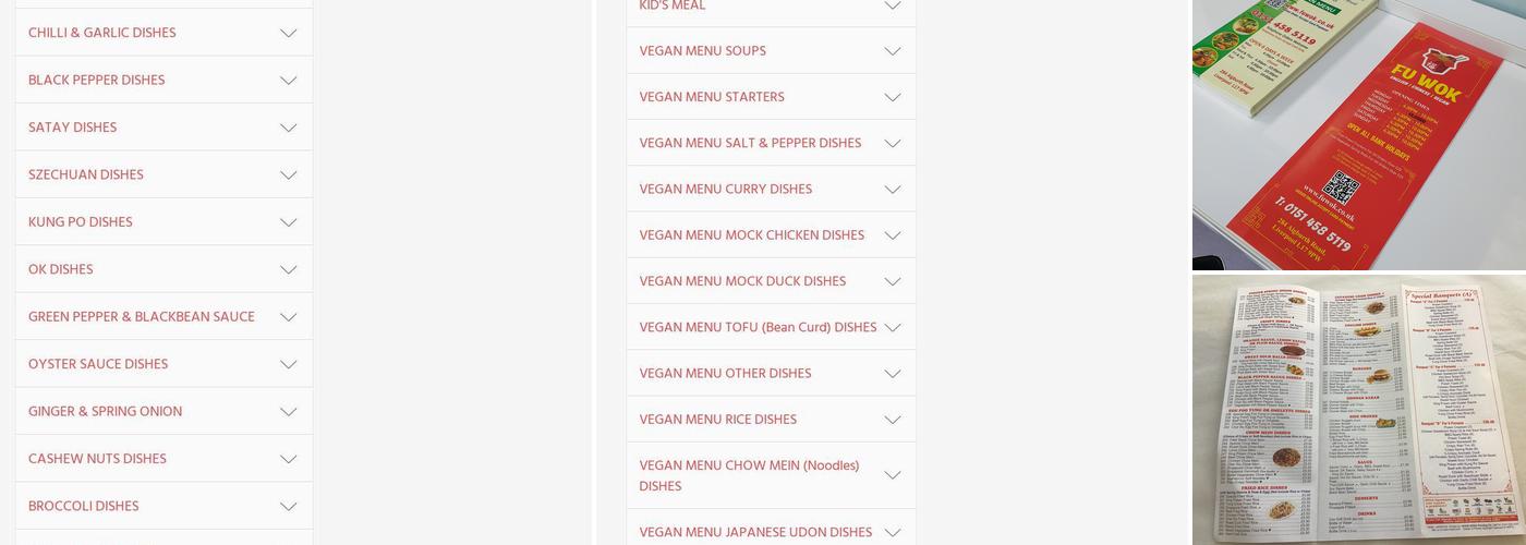 Fu Wok Chinese Takeaway Menu