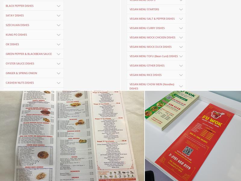 Fu Wok Chinese Takeaway Menu