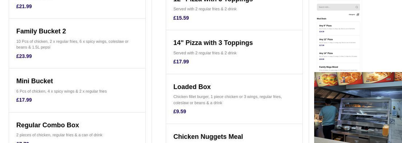 Urban Chicken & Pizza Menu