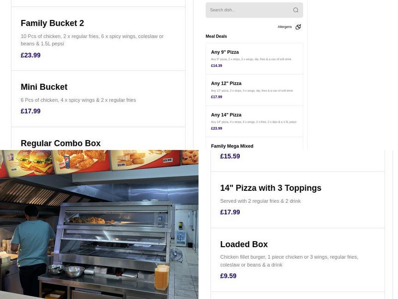 Urban Chicken & Pizza Menu