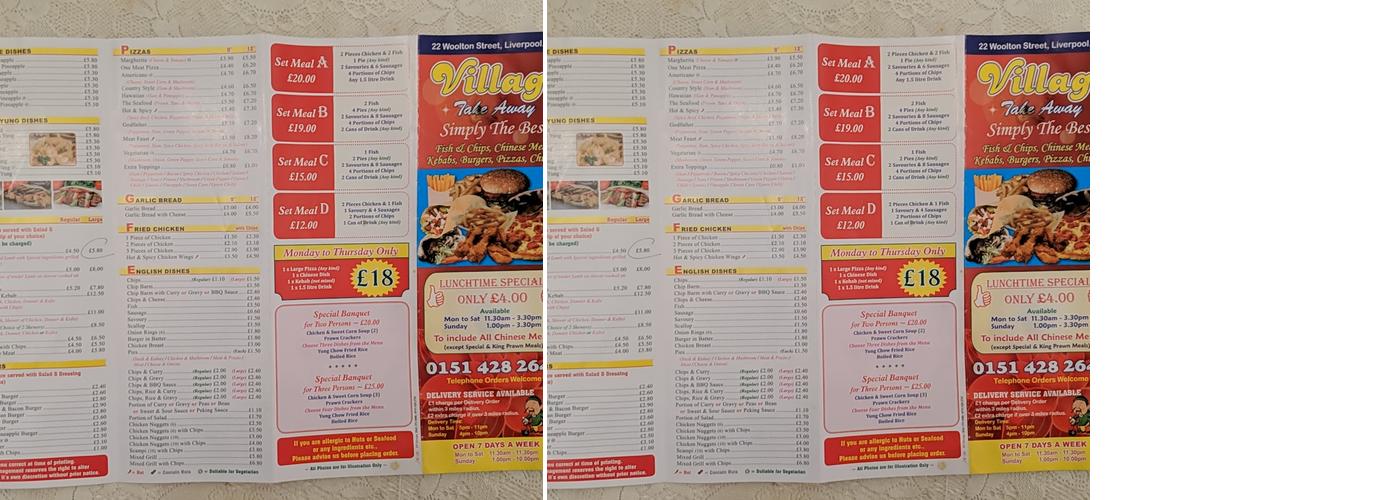 Village Take Away Menu