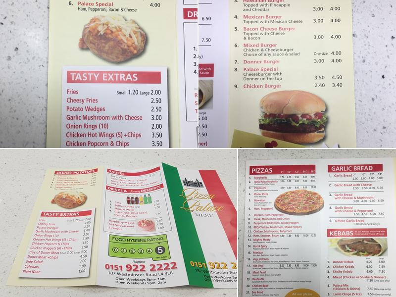 Pizza Palace Menu