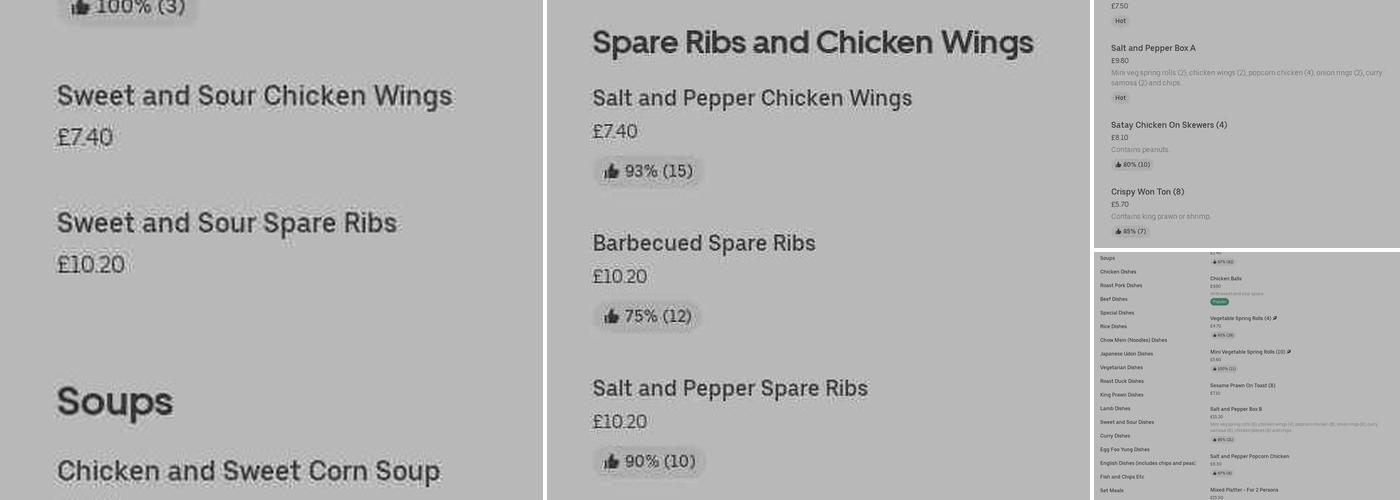 Oriental Garden Fish & Chips Menu