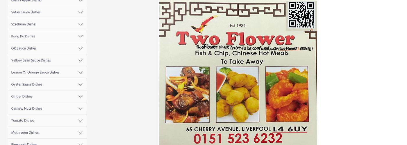 Two Flower Chinese Takeaway (Walton) Menu