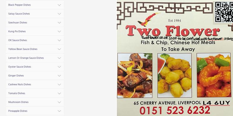 Two Flower Chinese Takeaway (Walton) Menu