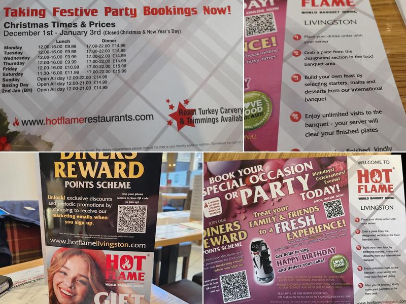 Hot Flame World Banquet Menu