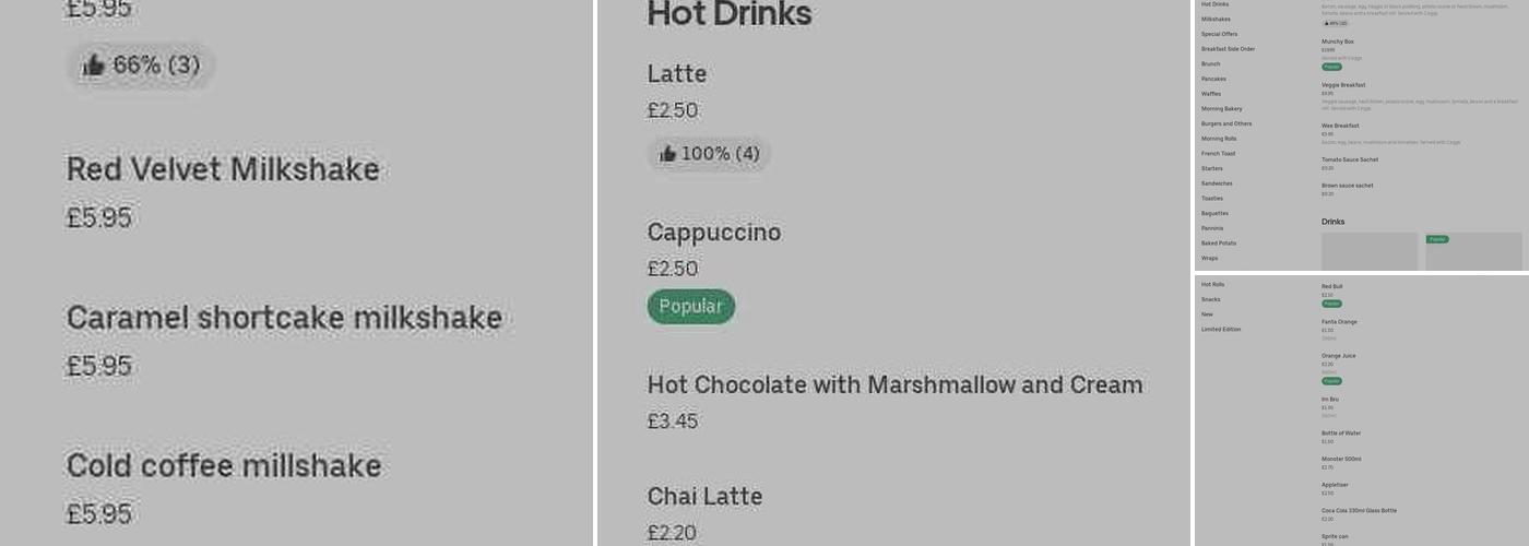 Busstopcafestirrupstane Menu