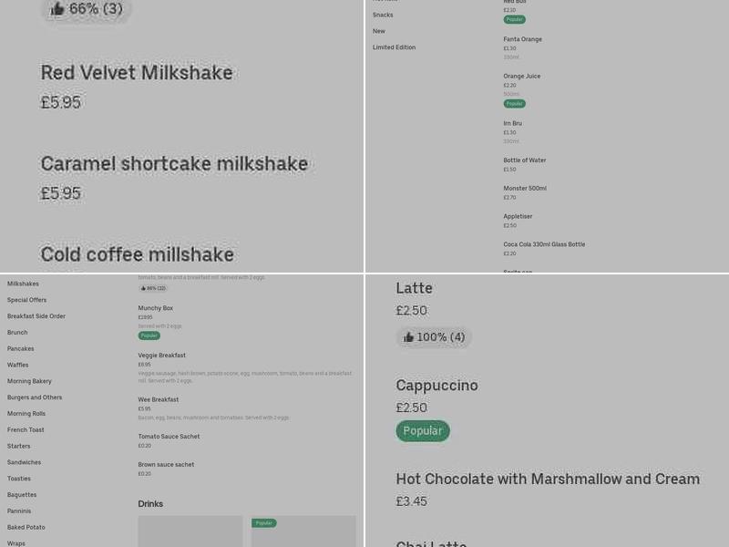 Busstopcafestirrupstane Menu