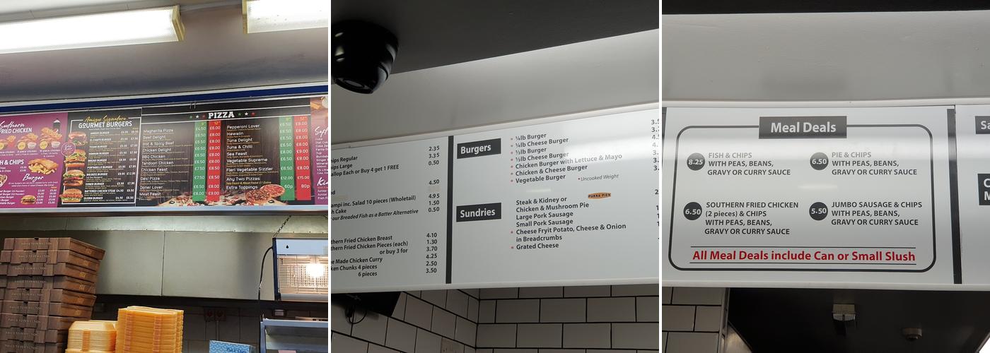 Allports Fish & Chips Llanberis Menu