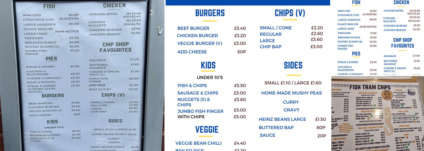 Fish Tram Chips | Fish and Chips Llandudno Menu