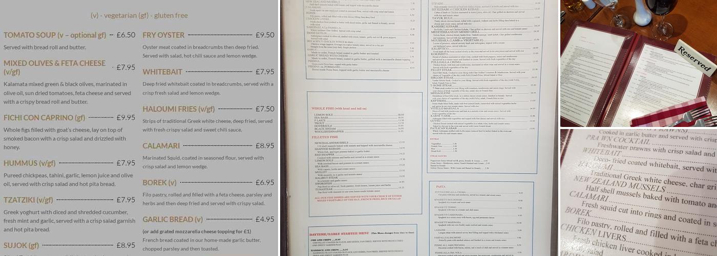 The Mediterranean Restaurant Llandudno Menu