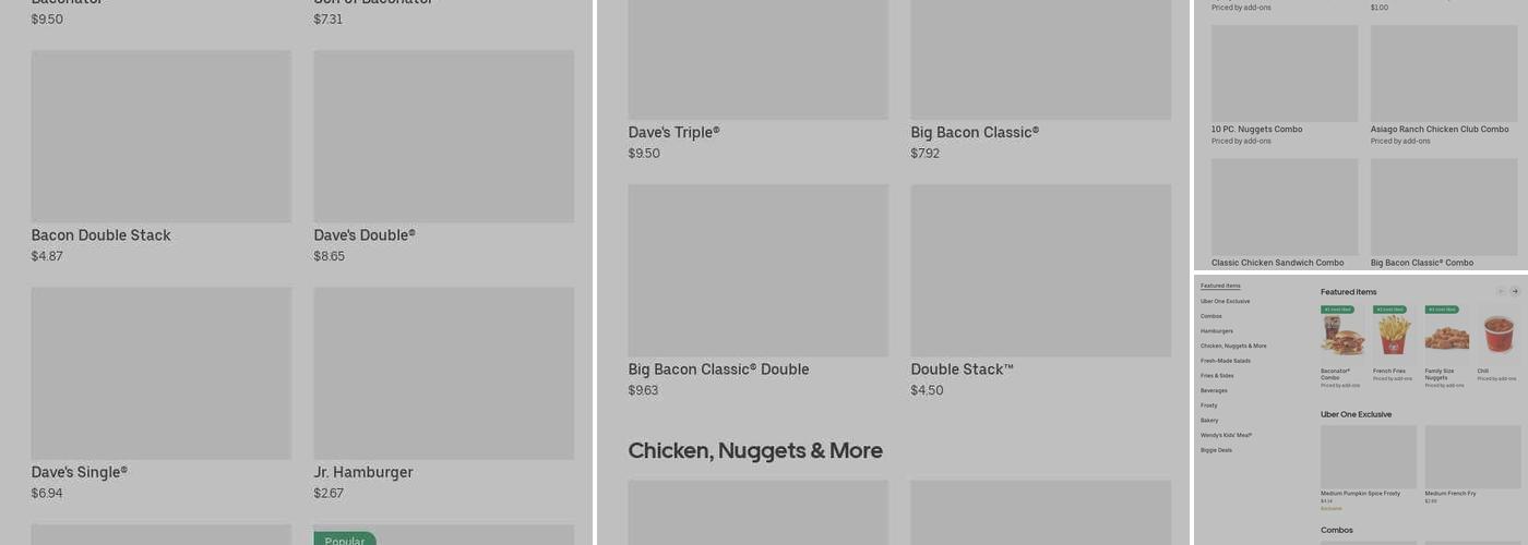 Wendy's Menu