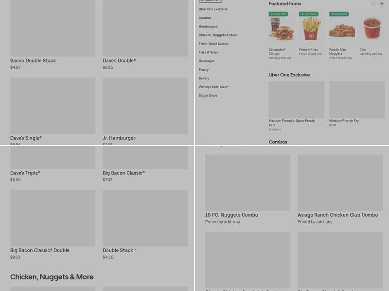 Wendy's Menu