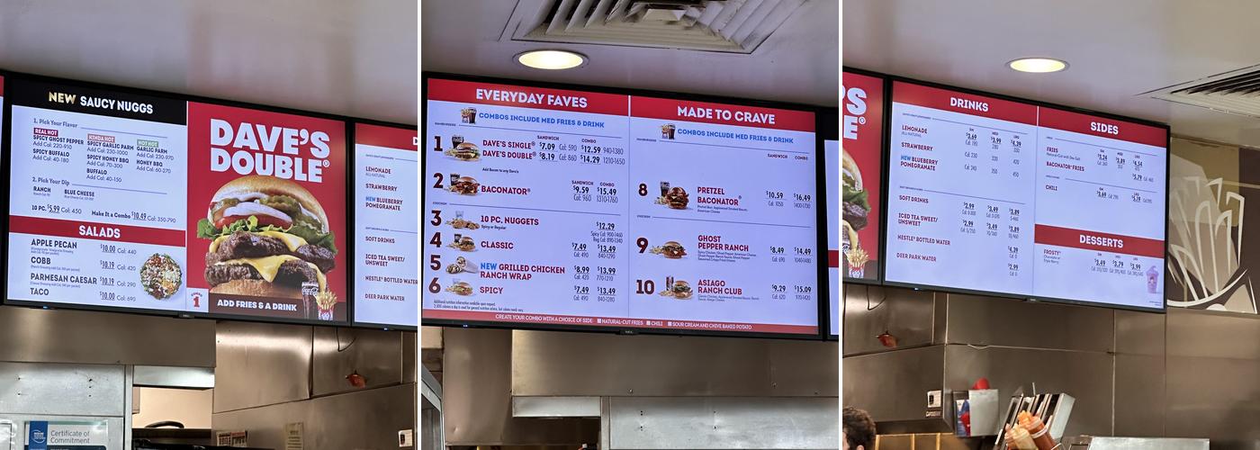 Wendy's Menu