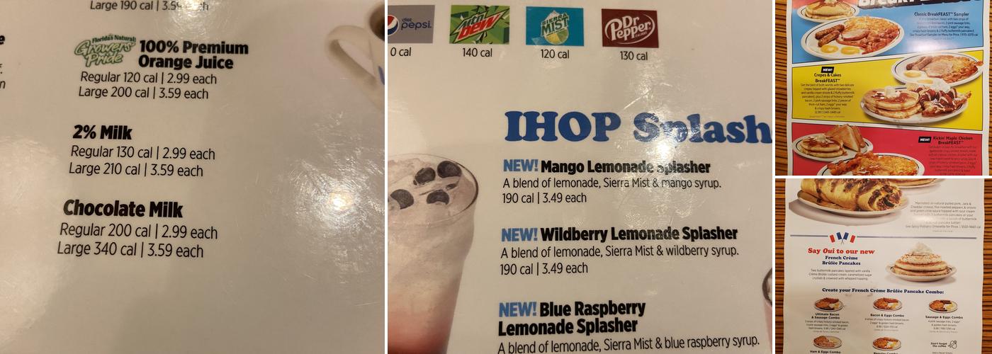IHOP Menu