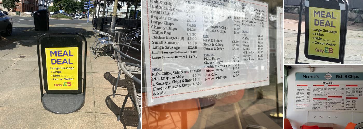 Nana's Fish & Chips Menu