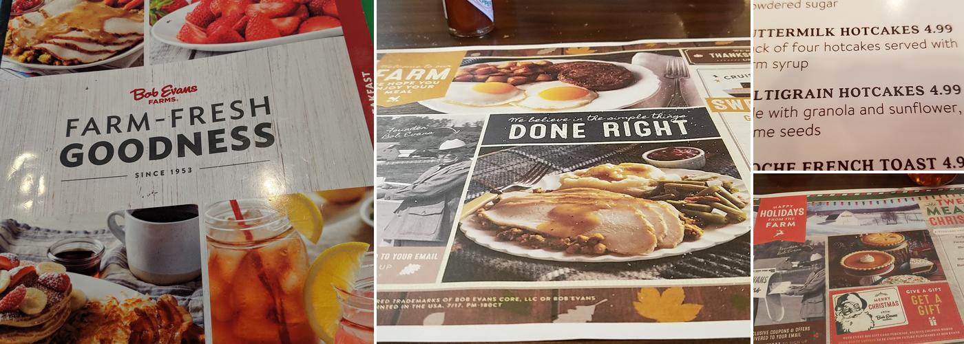 Bob Evans Menu