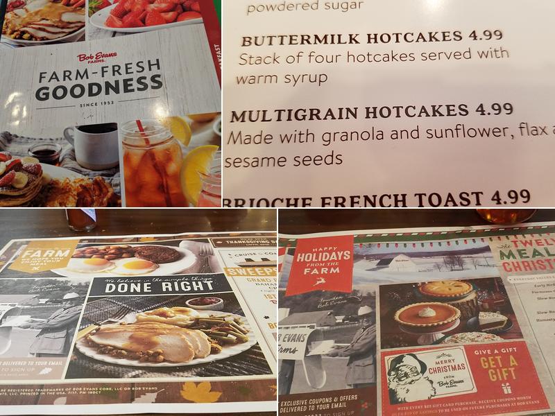 Bob Evans Menu