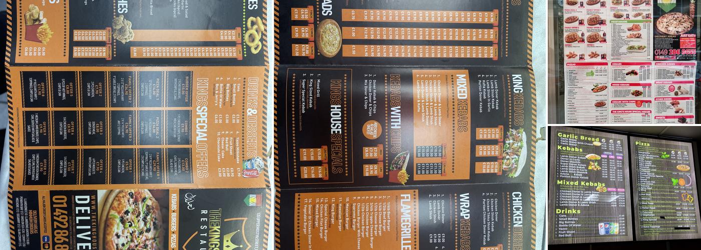 The Kings House Menu