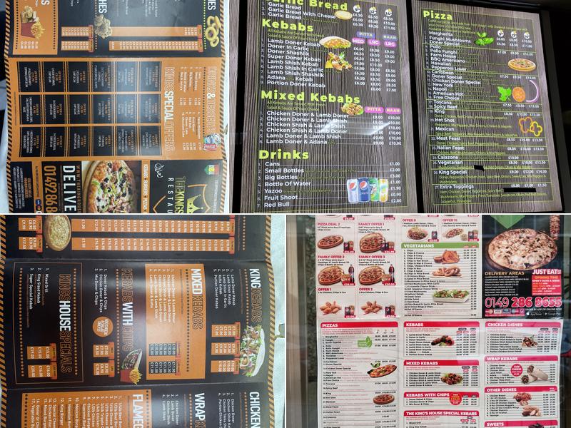 The Kings House Menu