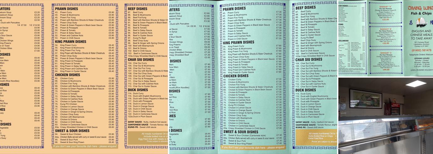 Chang Lung Fish & Chips Menu