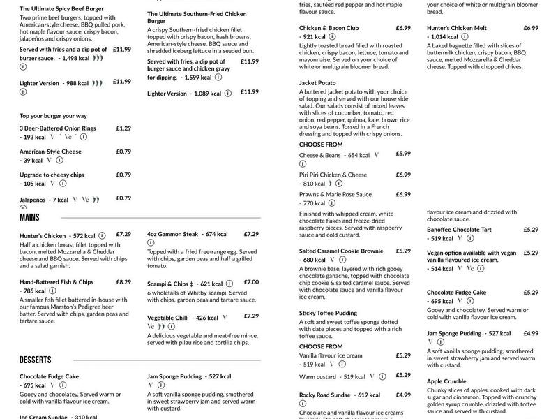 Thomas Arms Hotel Menu