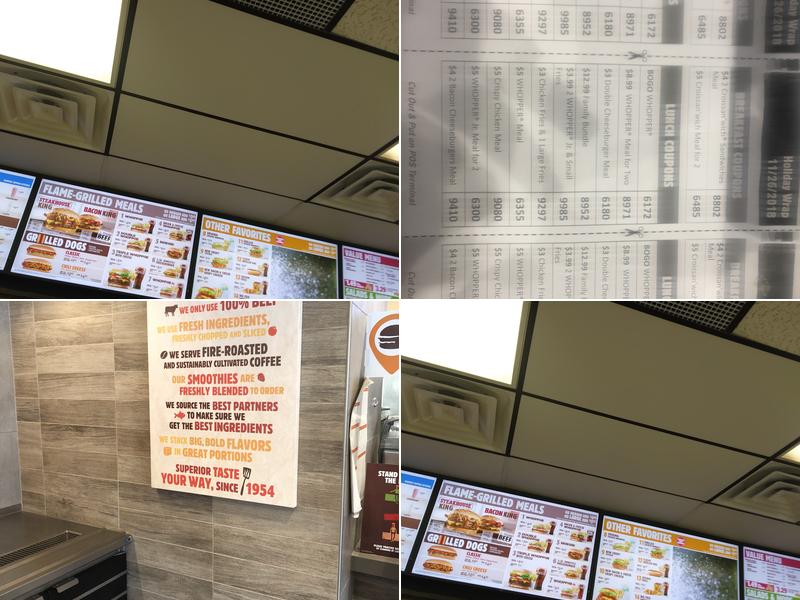 Burger King Menu