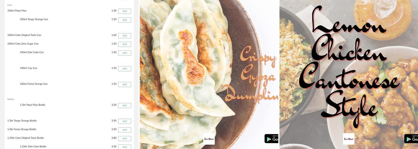 Sun Moon Chinese Takeaway Menu