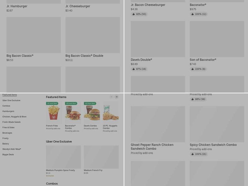 Wendy's Menu