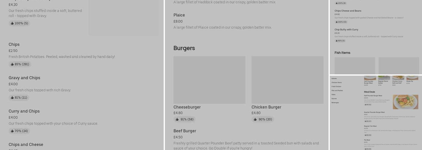 Food Glorious Food Menu