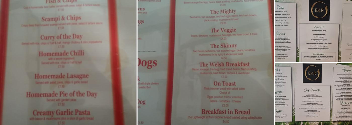 Smiths Arms Menu