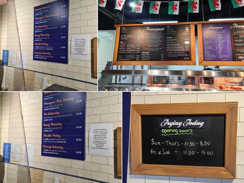 Finnegans Fish & Chips Swansea Menu