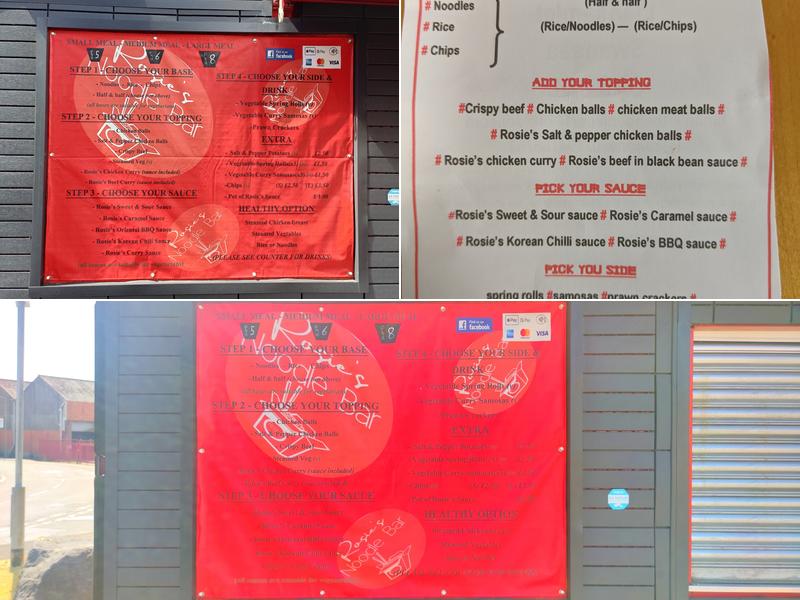Rosie's Noodle Bar Menu