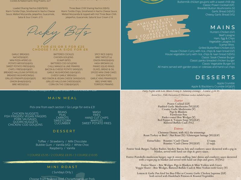 The New Penny Farthing Menu