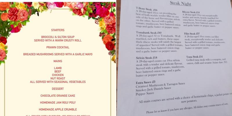 The Brown Trout Pub Menu