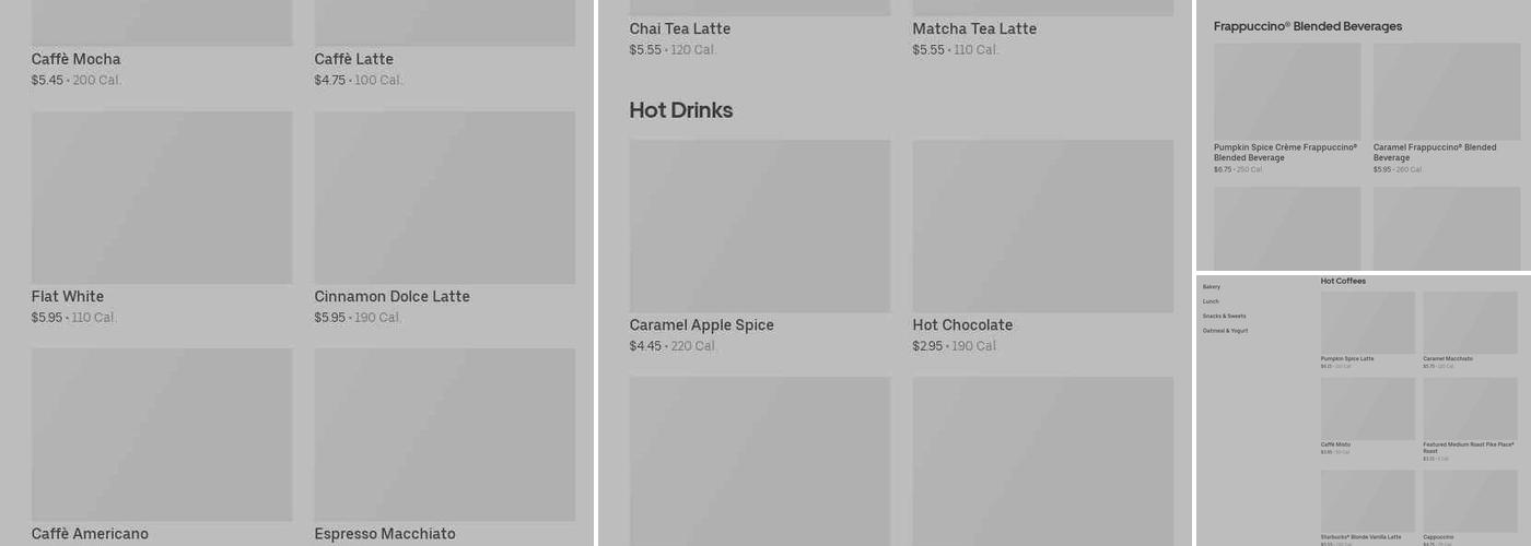 Starbucks Coffee Company Menu