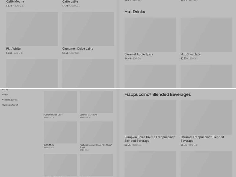 Starbucks Menu