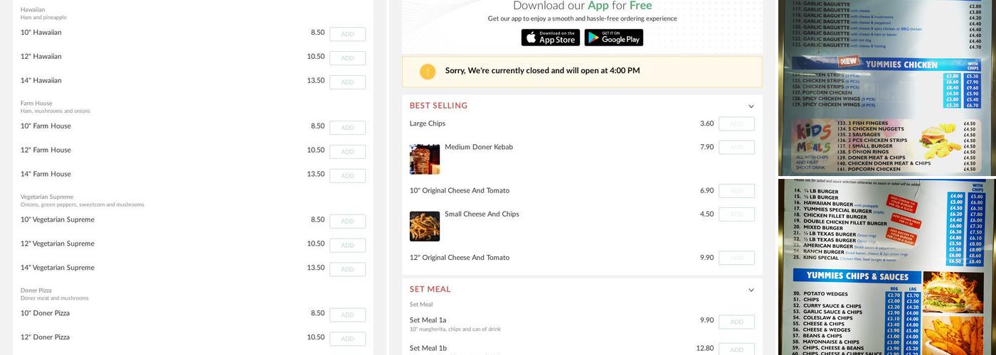 Major Kebab & Pizza House Menu